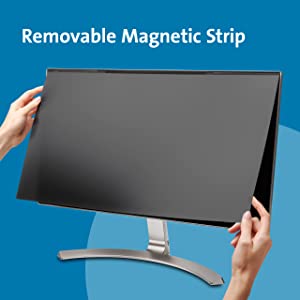 Kensington MagPro 24 Inch Magnetic Computer Privacy Screen for Desktop, Removable 16:9 Computer Privacy Filter, Anti-Glare Blue Ray Reduction, Compatible with Slim Bezel Monitors (K58357WW) 24" (16:9) Magnetic Privacy Screen