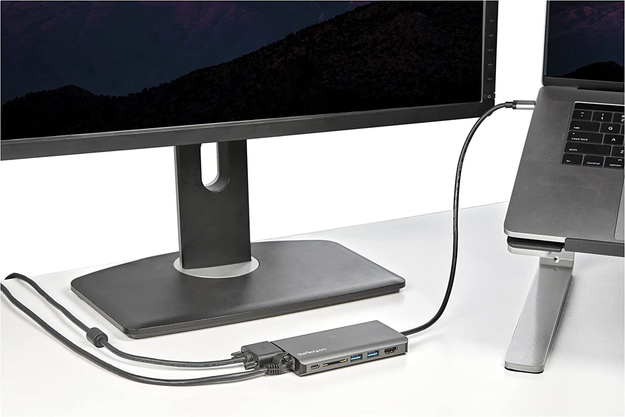 StarTech.com USB C Multiport Adapter - USB-C Mini Travel Dock w/ 4K HDMI or 1080p VGA - 3x USB 3.0 Hub, SD, GbE, Audio, 100W PD Pass-Through - Portable Docking Station for Laptop/Tablet (DKT30CHVAUSP)