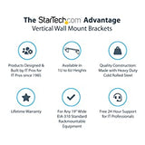 StarTech.com 6U Wall Mount Patch Panel Bracket – 19 in – Steel - Vertical Mounting Bracket for Networking and Data Equipment (RK619WALLV) 6U Bracket