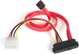 StarTech.com 18in SAS 29 Pin to SATA Cable with LP4 Power - 18in SAS 29 pin to SATA Cable - 18in SFF 8482 to SATA (SAS729PW18), Red
