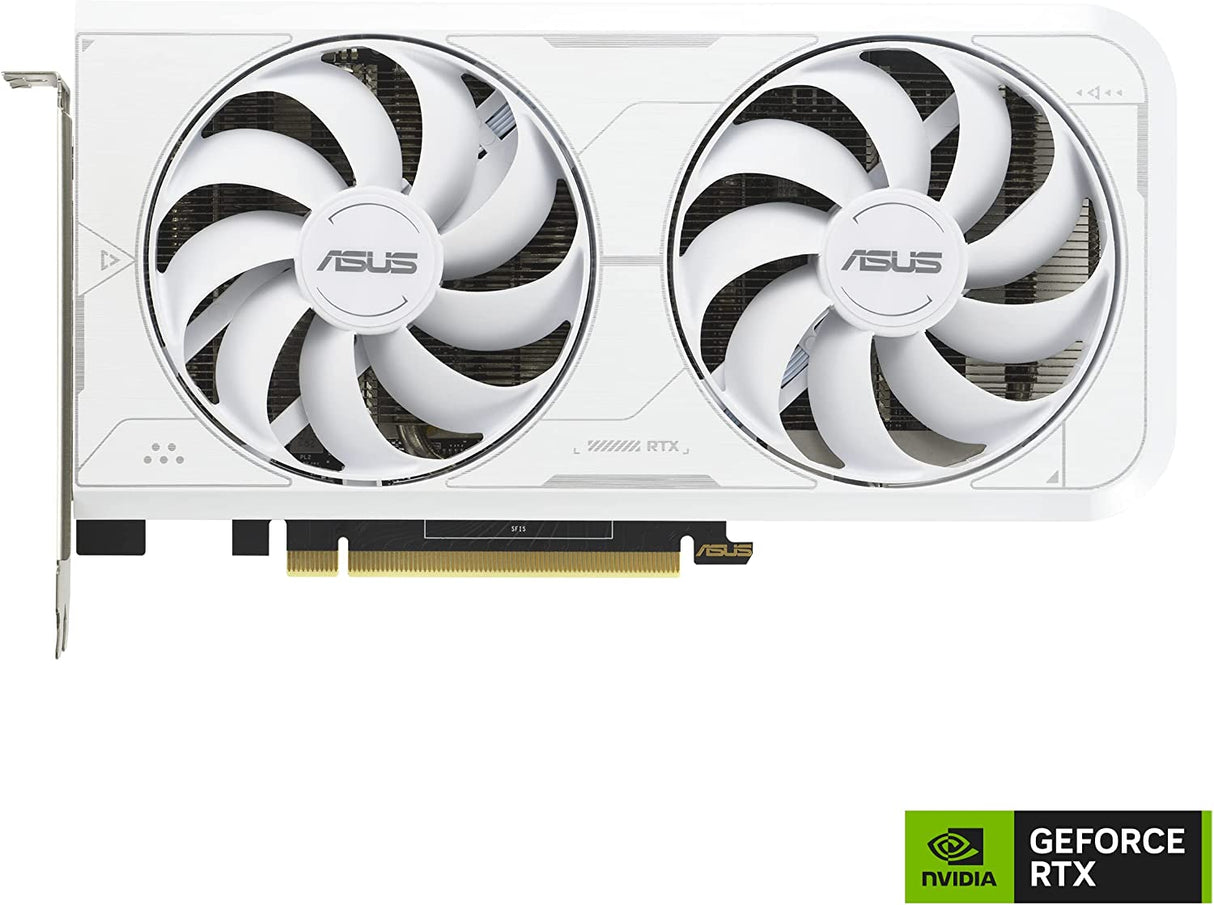 ASUS Dual NVIDIA GeForce RTX 3060 Ti White OC Edition Graphics Card (PCIe 4.0, 8GB GDDR6X Memory, HDMI 2.1, DisplayPort 1.4a, 2-Slot Design, Axial-tech Fan Design, 0dB Technology, and More)