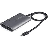 StarTech.com Thunderbolt 3 to Dual DisplayPort Adapter DP 1.4 - Dual 4K 60Hz or Single 8K/5K Thunderbolt 3 to DP Adapter - TB3 to 2X DisplayPort Monitor Video Display Adapter - Mac/Windows (TB32DP14)