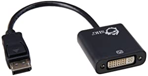 SIIG DisplayPort to DVI Adapter Converter (CB-DP0P11-S1),Black