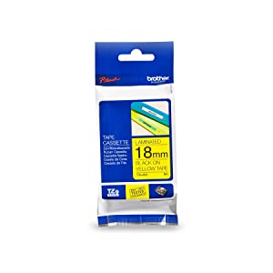 Brother Tze641 Tze Standard Adhesive Laminated Labeling Tape, 3/4-Inch W, Black On Yellow