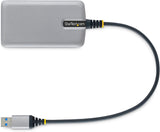 StarTech.com 4-Port USB Hub - USB 3.0 5Gbps, Bus Powered, USB-A to 4x USB-A Hub w/ Optional Auxiliary Power Input - Portable Desktop/Laptop USB Hub, 1ft/30cm Cable, USB Expansion Hub (5G4AB-USB-A-HUB)