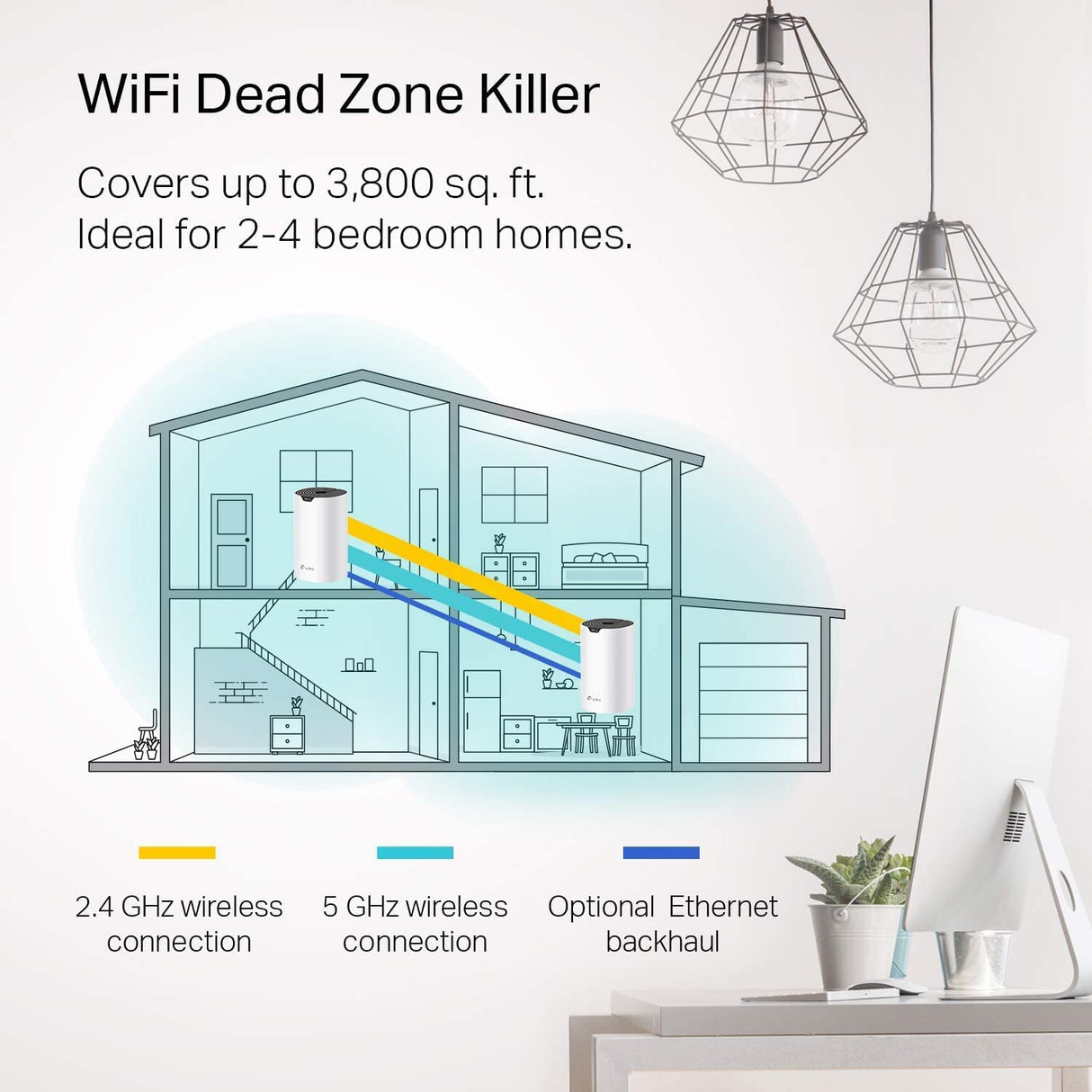 TP-Link Deco Whole Home Mesh WiFi System (Deco M4) – Up to 3,800 Sq. Ft. Coverage, WiFi Router and Extender Replacement, Parental Controls, 2-Pack AC1200