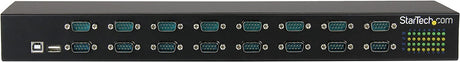 StarTech.com USB to Serial Hub - 16 Port - COM Port Retention - Rack Mount and Daisy Chainable - FTDI USB to RS232 Hub (ICUSB23216FD) 16 Port USB 2.0 Adapter