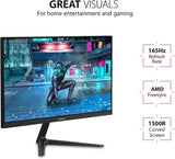ViewSonic Omni VX2418C 24 Inch 1080p 1ms 165Hz Curved Gaming Monitor with AMD FreeSync Premium, Eye Care, HDMI and DisplayPort 24-Inch
