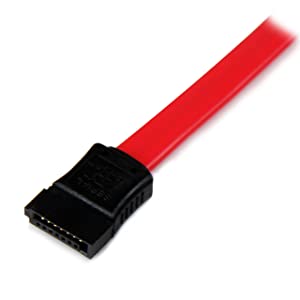 StarTech.com 18in SATA to Left Side Angle SATA Serial ATA Cable - Straight to Left Side Angled SATA Cable 18 Inch