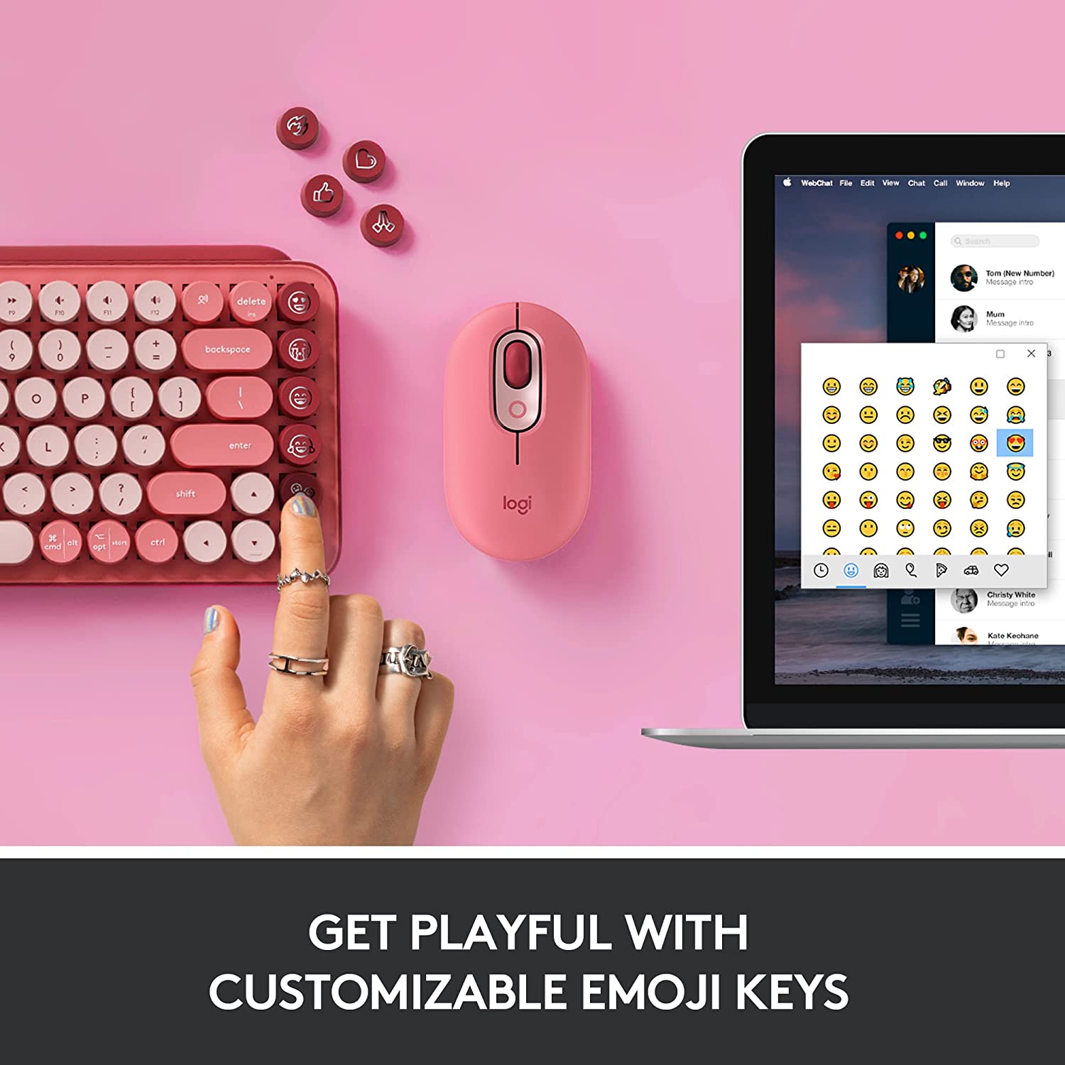 Logitech POP Keys Mechanical Wireless Keyboard with Customizable