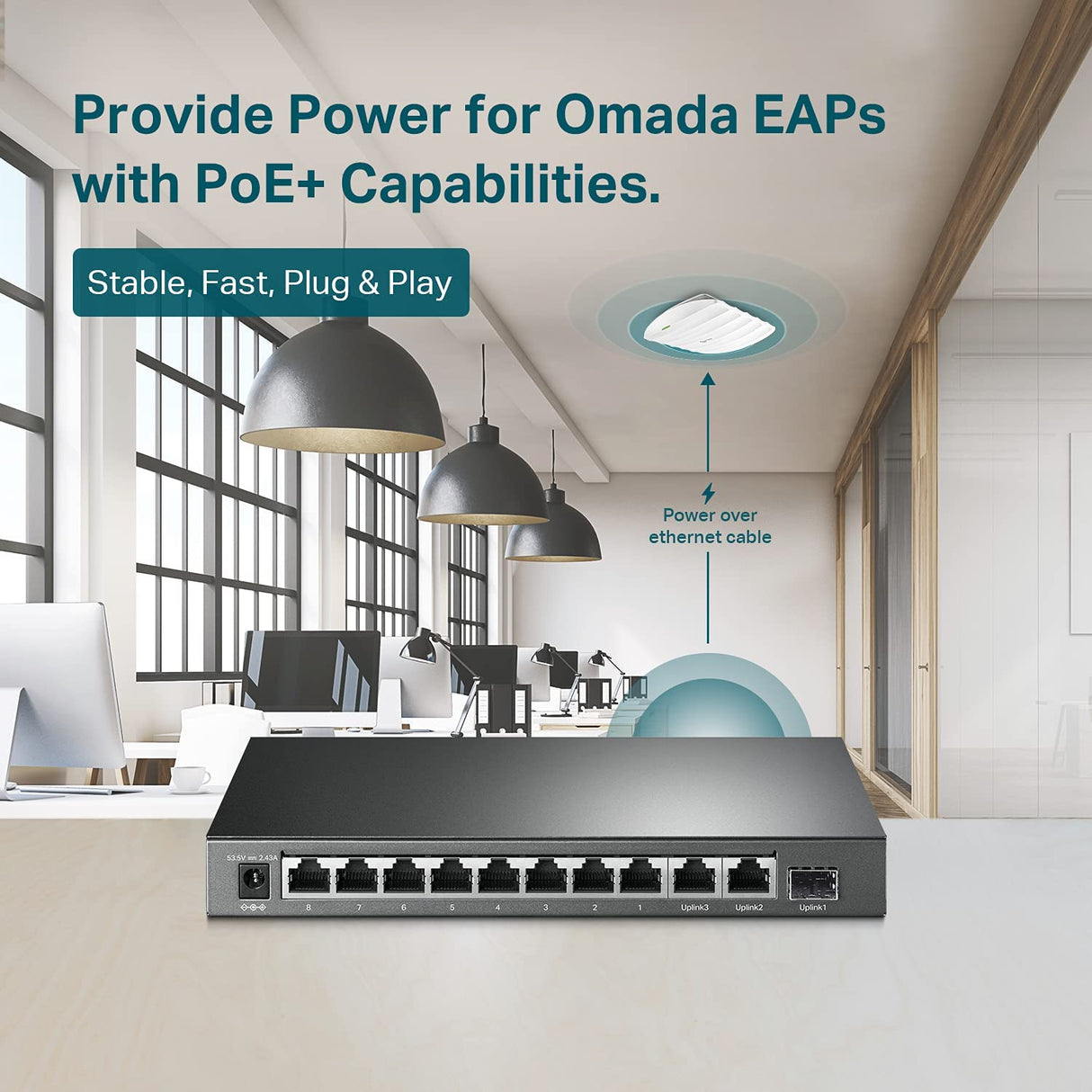 TP-Link TL-SL1311MP | 8 Port 10/100Mbps Fast Ethernet PoE Switch | 8 PoE+ Ports @124W, w/ 2 Uplink Gigabit Ports + 1 SFP Port | Limited Lifetime Protection | PoE Recovery | Extend &amp; Isolation Mode 11 Port w/ 8-Port PoE+