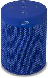 iLive Waterproof Fabric Wireless Speaker, 2.56 x 2.56 x 3.4 Inches, Built-in Rechargeable Battery, Blue (ISBW108BU)