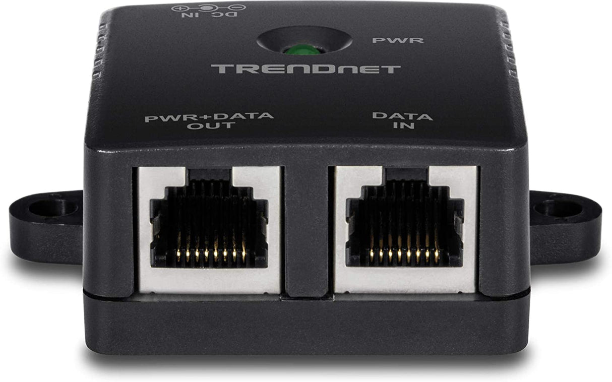 TRENDnet Gigabit Power Over Ethernet Injector, Full Duplex Gigabit Speeds, 1 x Gigabit Ethernet Port, 1 x PoE Gigabit Ethernet Port, Network Devices Up To 100M (328 ft), 15.4W, Black, TPE-113GI