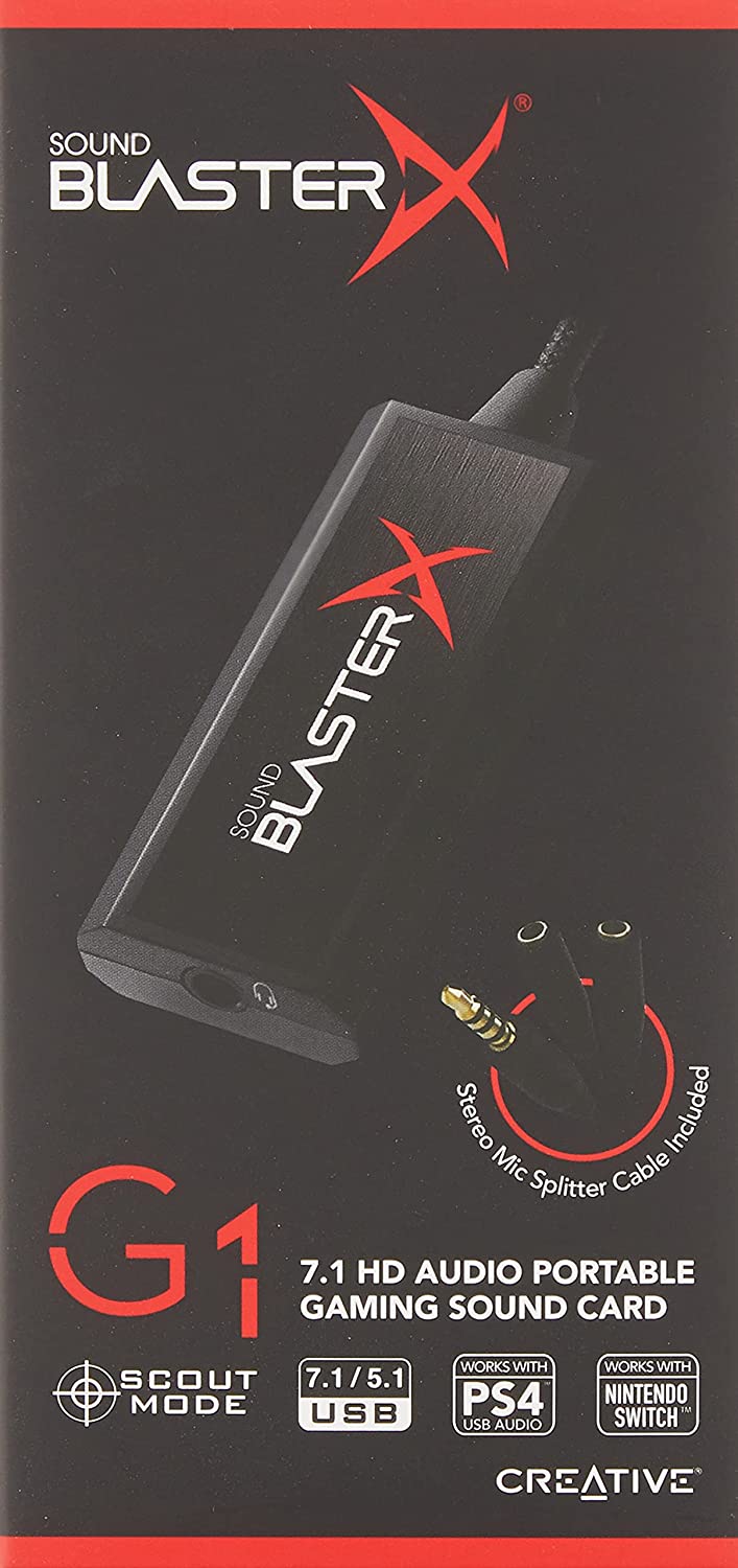 Creative Sound BlasterX G1 7.1 Portable HD Gaming USB DAC and Sound Card (70SB171000000)