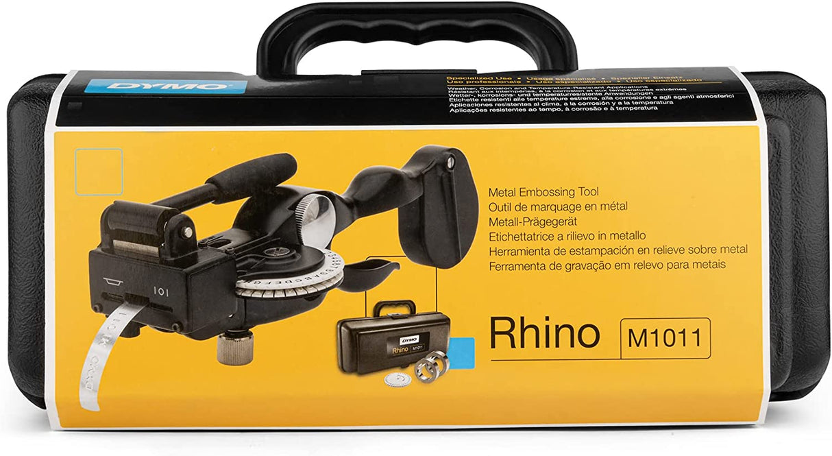DYMO - D101105 Rhino Labeller, 1011 Metal Tape Embossing System Kit, 1-Carded (M1101) Black