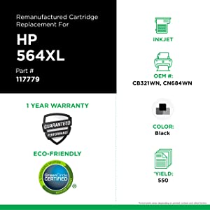 Clover imaging group Clover Remanufactured Ink Cartridge Replacement for HP CN684WN (HP 564XL) | Black | High Yield