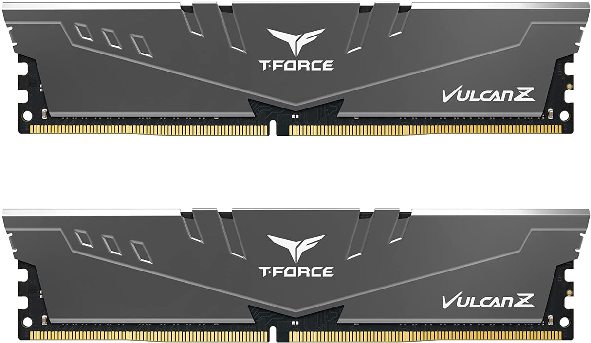 TEAMGROUP T-Force Vulcan Z DDR4 DRAM 16GB Kit (2x8GB) 3200MHz Desktop Memory Module (PC4-25600) CL16 Ram (Gray) - TLZGD416G3200HC16FDC01 16GB(2x8) DDR4 3200MHz 16-20-20-40 Gray