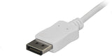 Startech 6 ft (1.8 m) USB-C to DisplayPort Cable - USB Type-C to DP Video Adapter Cable - 4K 60Hz - White 6 ft / 2 m White