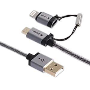 Verbatim Sync/Charge Lightning/Micro-USB Data Transfer Cable, black, Black - 47