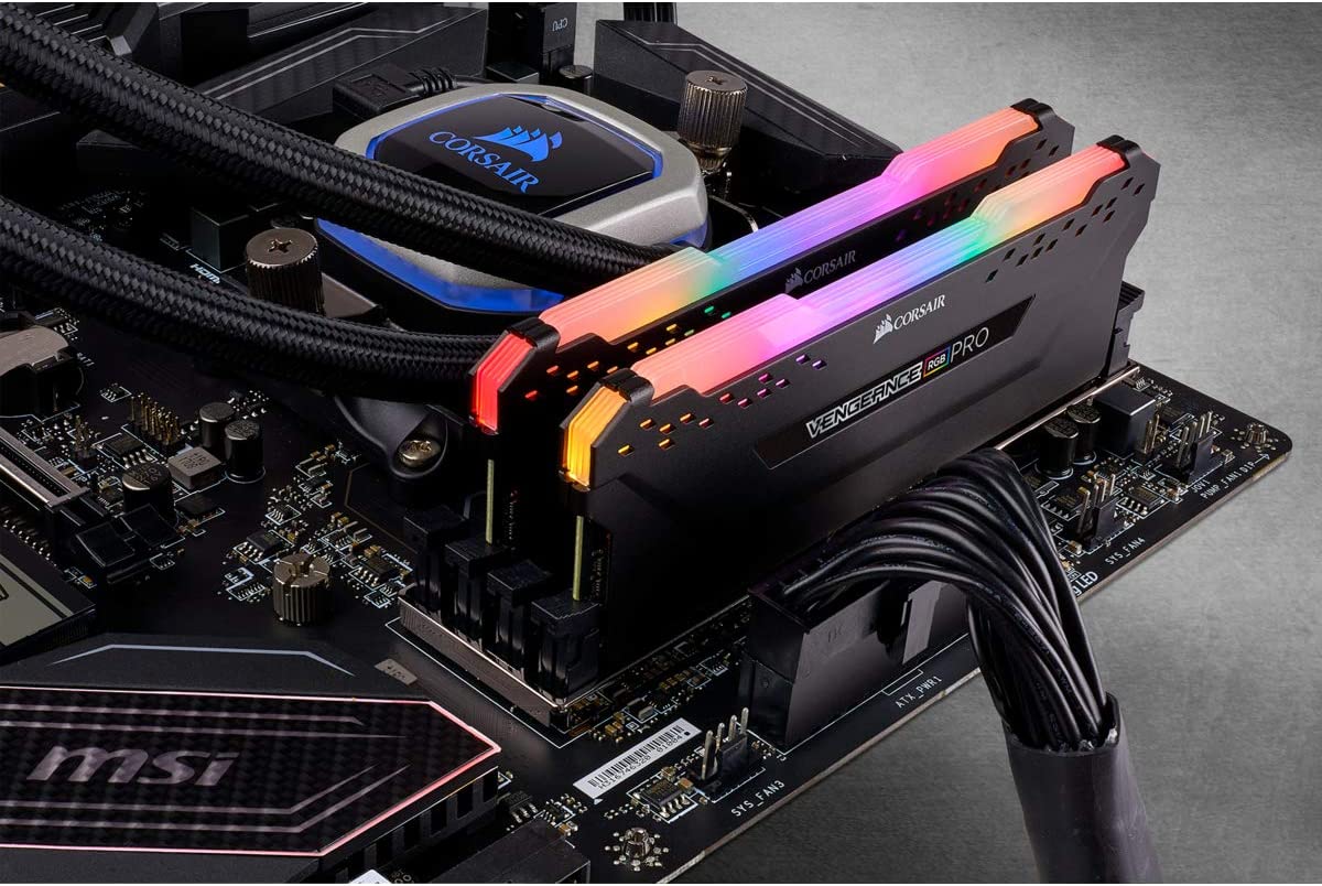 CORSAIR VENGEANCE RGB PRO 32GB (2x16GB) DDR4 3600 (PC4-28800) C18 Desktop Memory – Black