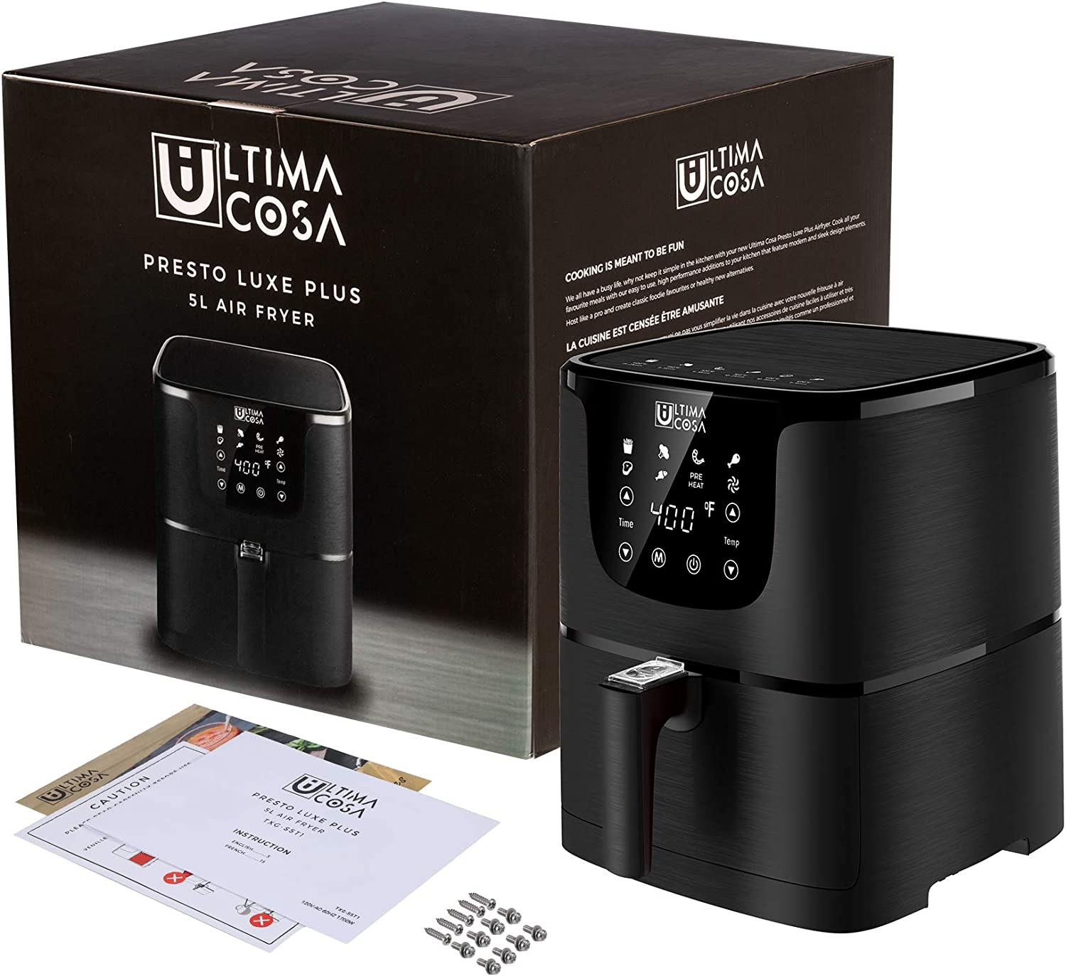 Ultima Cosa Air Fryer, 5.8QT Oil Free XL Electric Hot Air Fryers Oven ...