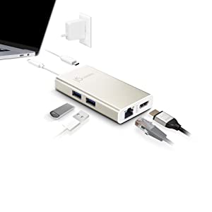 J5 create USB Type-C Multi-Adapter by j5create | Multi-Port with 4K HDMI Output 2 USB 3.0, Type C Connector | Compatible with Type C Windows Laptops, MacBook, Chromebook (Silver) JCA374-FBA