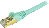 StarTech.com 25ft CAT6a Ethernet Cable - 10 Gigabit Shielded Snagless RJ45 100W PoE Patch Cord - 10GbE STP Network Cable w/Strain Relief - Aqua Fluke Tested/Wiring is UL Certified/TIA (C6ASPAT25AQ) 25 ft / 7.5m Aqua