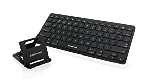 IOGEAR Slim Multi-Device Bluetooth Keyboard with Adjustable Stand for Smartphones and Tablets
