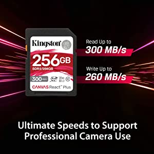 Kingston Canvas React Plus Class 10 SD Cards  UHS-II, U3, V90 - 32GB-256GB  – Kingston Technology