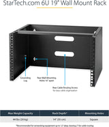 StarTech.com 6U Wall Mount Network Rack - 14 Inch Deep (Low Profile) - 19" Patch Panel Bracket for Shallow Server and IT Equipment, Network Switches - 44lbs/20kg Weight Capacity, Black (WALLMOUNT6) 6U Panel Bracket