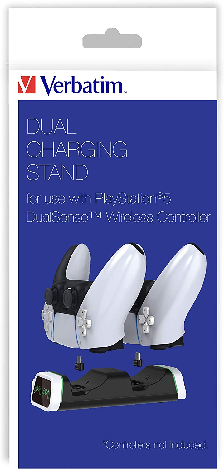 Verbatim Dual Charging Stand for use with Playstation 5 DualSense Wireless Controller 70725