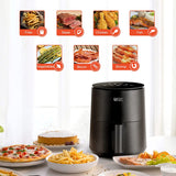 Ultima Cosa Air Fryer 3.2QT Less Oil Electric Air Frying, One Touch Screen with 7 Cooking Functions Preheat &amp; Keep Warm, Black, 1500W