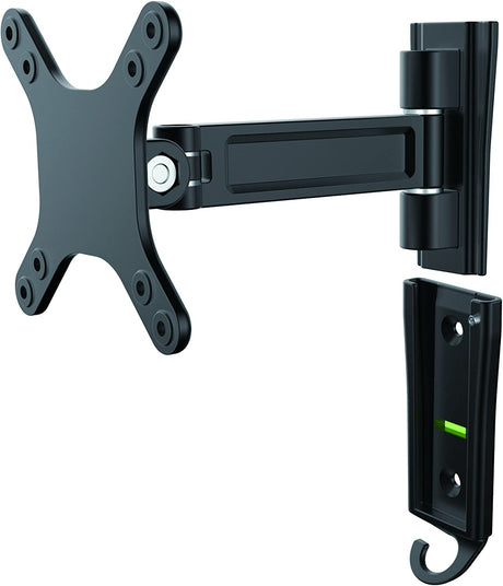 StarTech.com Monitor Wall Mount - Single Swivel - Supports Monitors 13” to 34” - VESA Monitor Wall Mount Bracket - Black (ARMWALLS) Black Single-Swivel