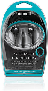 Maxell EB125 Stereo Ear Buds 190568 (Black) Standard Packaging