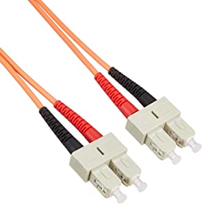 StarTech.com 3m Fiber Optic Cable - Multimode Duplex 50/125 - OFNP Plenum - SC/SC - OM2 - SC to SC Fiber Patch Cable (50FIBPSCSC3) 10 ft / 3m SC-SC