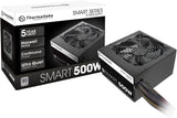 Thermaltake Smart 500W 80+ White Certified PSU, Continuous Power with 120mm Ultra Quiet Cooling Fan, ATX 12V V2.3/EPS 12V Active PFC Power Supply PS-SPD-0500NPCWUS-W 500W 80+ White Power