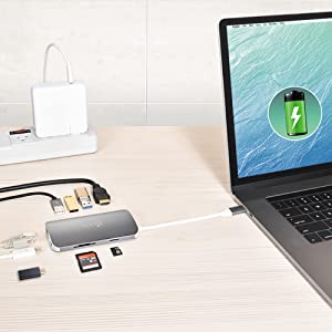Jcreate j5create USB-C 9-in-1 Multi Adapter Multi Adapter HDMI/Ethernet/USB 3.1, SD and MicroSD/PD 3.0 | 4K HDMI for MacBook | ChromeBook |USB-C Devices (JCD383)