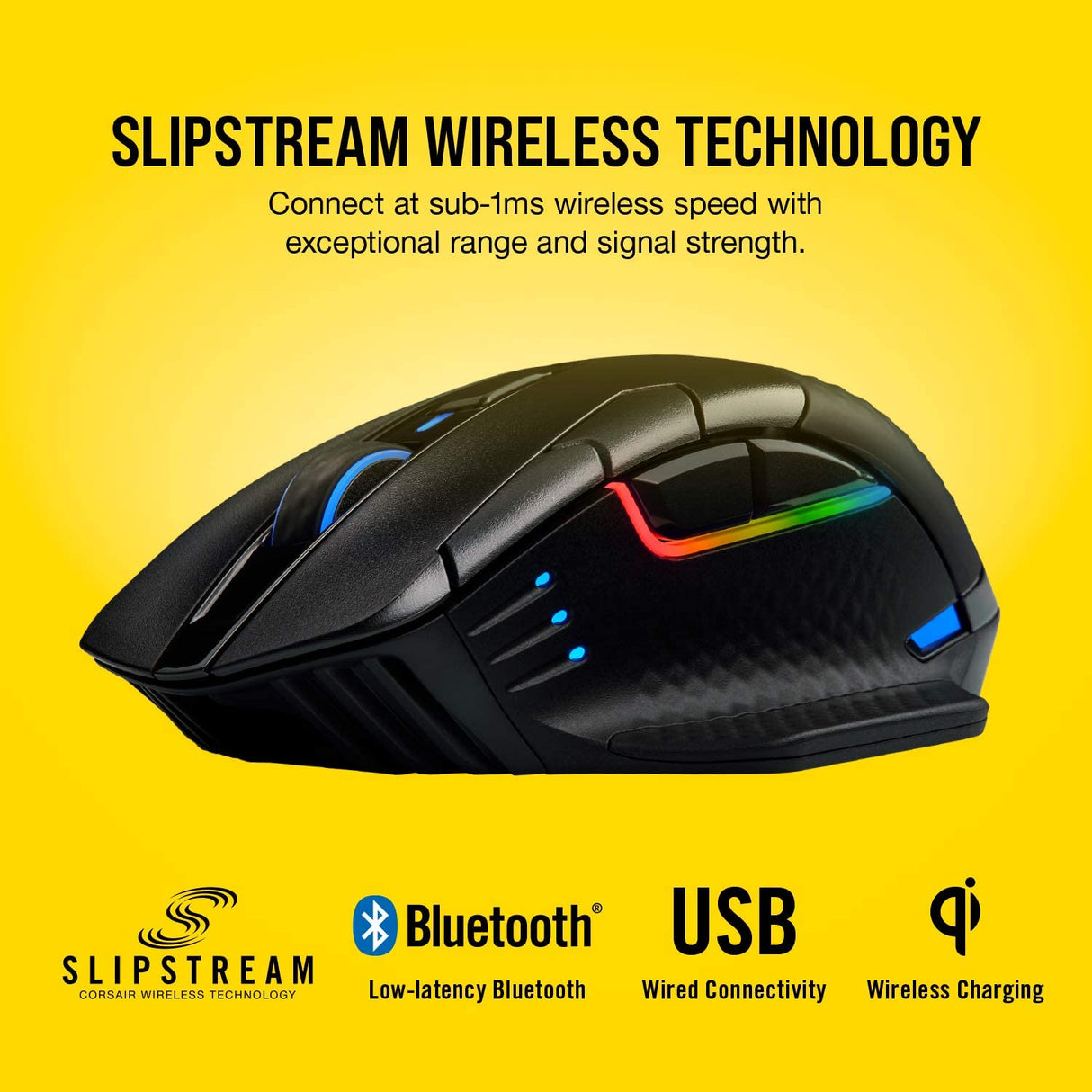 Corsair Dark Core RGB Pro SE, Wireless FPS/MOBA Gaming Mouse with Slipstream Technology, Black, Backlit RGB LED, 18000 DPI, Optical, Qi Wireless Charging Certified