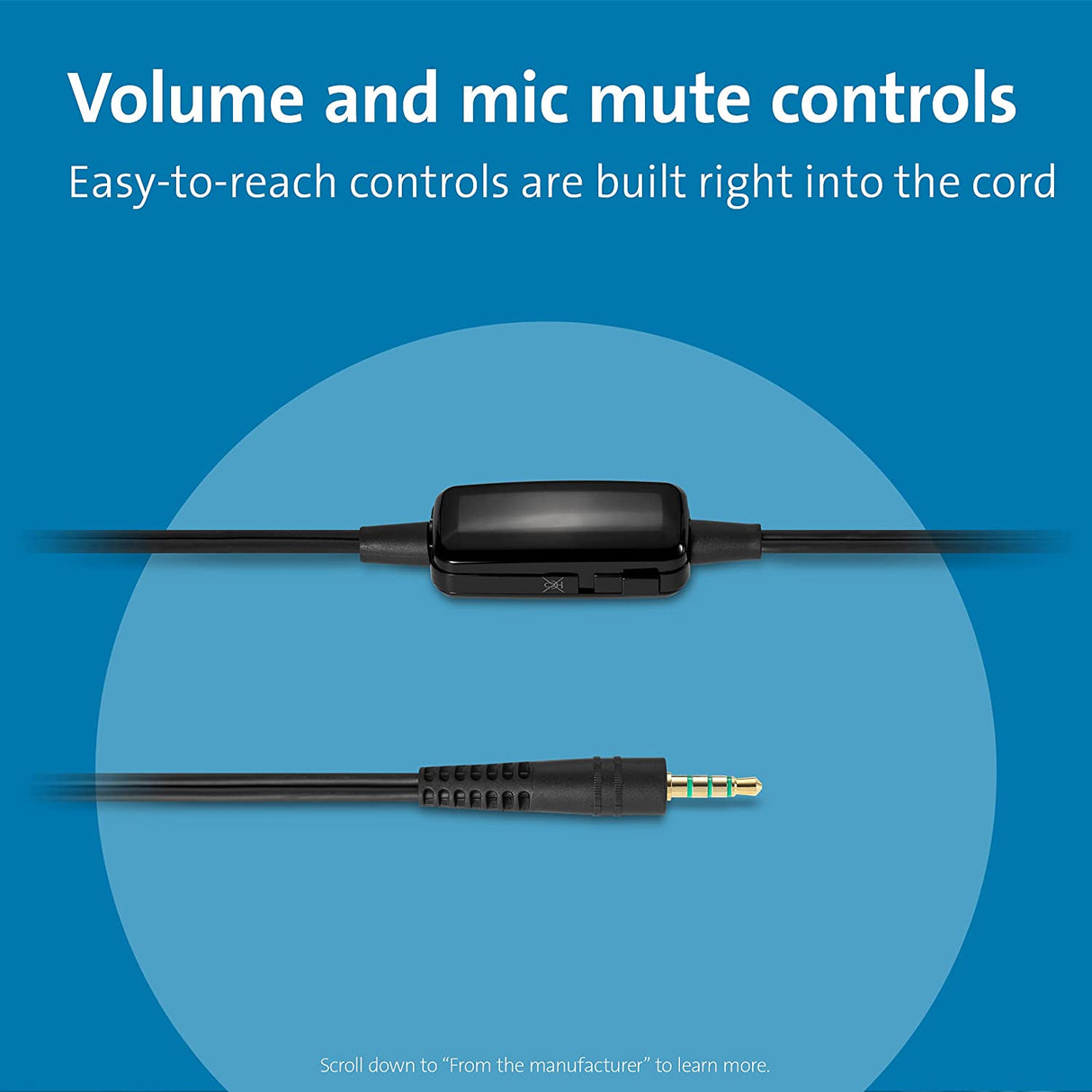 Kensington Hi-Fi Headphones with Mic &amp; Volume Control Button (K33597WW)