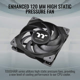 Thermaltake TOUGHAIR 510 180W TDP CPU Cooler, Intel/AMD Universal Socket (LGA 1700/1200), Dual 120mm 2000RPM High Static Pressure PWM Fan with High Performance Copper Heat Pipes CL-P075-AL12BL-A