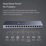 TP-Link 16 Port Gigabit Ethernet Network Switch, Desktop and Wall-Mount, Fanless, Sturdy Metal with Shielded Ports, Traffic Optimization, Unmanaged, Limited Lifetime Protection (TL-SG116)
