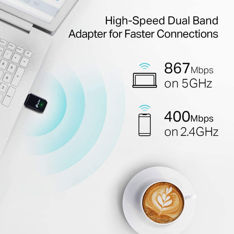 TP-Link AC1300 USB WiFi Adapter(Archer T3U)- 2.4G/5G Dual Band Wireless Network Adapter for PC Desktop, MU-MIMO WiFi Dongle, USB 3.0, Supports Windows 11, 10, 8.1, 8, 7, XP/Mac OS X 10.9-10.14 AC1300 Dual Band