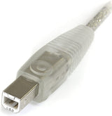 StarTech.com 10 ft Transparent USB 2.0 Cable - A to B - USB cable - USB (M) to USB Type B (M) - USB 2.0 - 10 ft - molded - transparent - USB2HAB10T Transparent 10 ft / 3m
