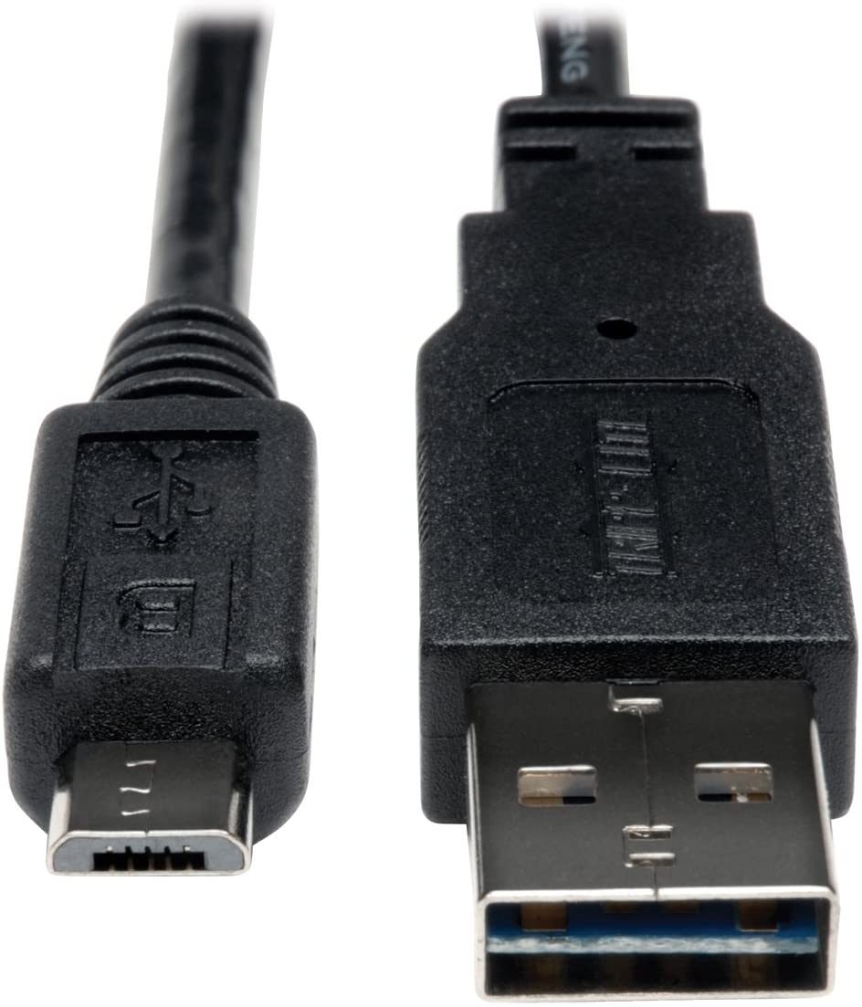 Tripp Lite Universal Reversible USB 2.0 Hi-Speed Cable (Reversible A to 5Pin Micro B M/M) 3-ft.(UR050-003)