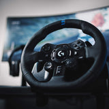 Logitech G923 Racing Wheel and Pedals for PS 5, PS4 and PC featuring TRUEFORCE up to 1000 Hz Force Feedback, Responsive Pedal, Dual Clutch Launch Control, and Genuine Leather Wheel Cover PlayStation|PC Wheel Only