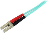 StarTech.com Aqua OM4 Duplex Multimode Fiber – 1m / 3 ft – 100 Gb – 50/125 – OM4 Fiber – LC to LC Fiber Patch Cable (450FBLCLC1)