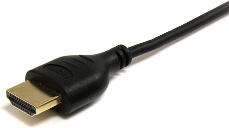 StarTech.com 3 ft Slim High Speed HDMI Cable with Ethernet - HDMI to HDMI Mini M/M (HDMIACMM3S),Black Standard 6 ft