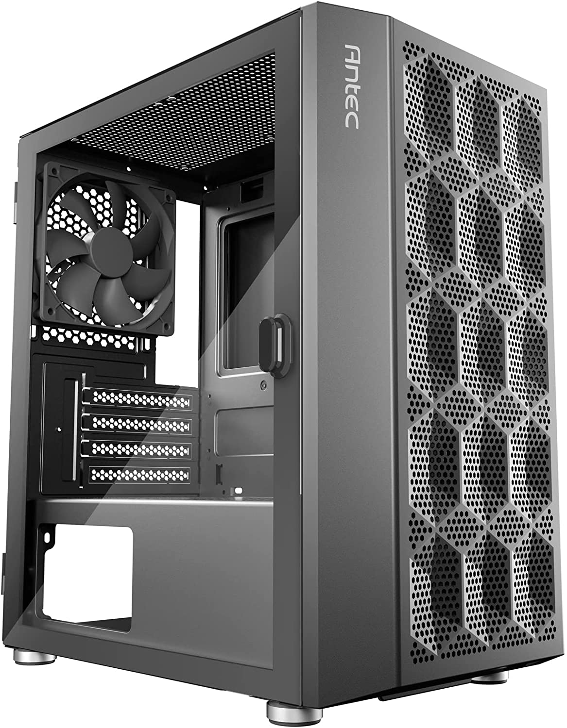 Antec NX200 M, Micro-ATX Tower, Mini-Tower Computer Case with 120mm Rear Fan Pre-Installed, Mesh Design in Front Panel Ventilated Airflow, NX Series, Black, (CJ11132623)