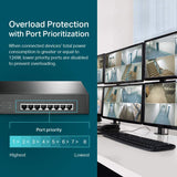 TP-Link TL-SG1008MP V2 | 8 Port Gigabit PoE Switch | 8 PoE+ Ports @153W | Rackmount | Plug &amp; Play | Sturdy Metal | Shielded Ports | Limited Lifetime Protection | Overload Protection w/ Port Priority 8 Port PoE+