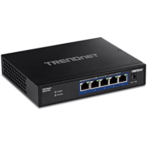 TRENDnet 5-Port 10G Switch, 5 x 10G RJ-45 Ports, Black, TEG-S750 &amp; 10 Gigabit PCIe Network Adapter, Converts A PCIe Slot Into A 10G Ethernet Port, Supports 802.1Q Vlan, Silver, TEG-10GECTX 5-Port Switch + Network Adapter
